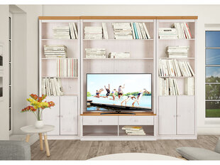 Sektsioon Notio Living Annabelle koos vahega TV-le, valge/pruun hind ja info | Sektsioonid | kaup24.ee