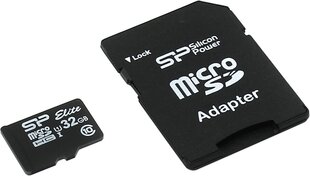 Silicon Power Elite UHS-I 32 GB, MicroSD hind ja info | Mobiiltelefonide mälukaardid | kaup24.ee