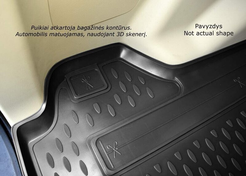 Kummist pagasimatt SEAT Ateca 2016-> (adjustable floor, lower boot) ,black /N34014 hind