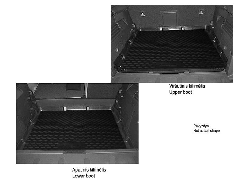 Kummist pagasimatt SEAT Ateca 2016-> (adjustable floor, lower boot) ,black /N34014