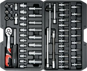 Tööriistakomplekt 56 tk 1/4&quot; CrV Yato YT-14501 hind ja info | Käsitööriistad | kaup24.ee