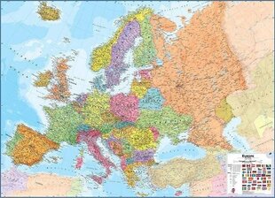 Euroopa poliitiline seinakaart, 100×136 cm hind ja info | Maailmakaardid | kaup24.ee