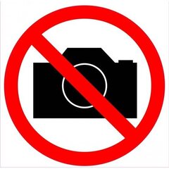 Pildistamine keelatud 10x10 kleeps hind ja info | Infosildid | kaup24.ee