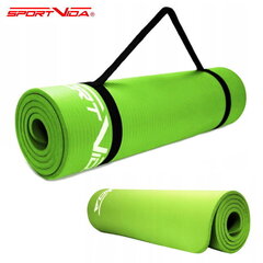 Treeningmatt SportVida NBR Non-Slip Exercise Mat 180x60x1 cm, roheline hind ja info | Joogamatid | kaup24.ee