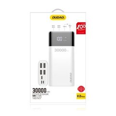 Dudao power bank 4x USB 30000mAh with LCD 4A white (K8Max white) hind ja info | Akupangad | kaup24.ee