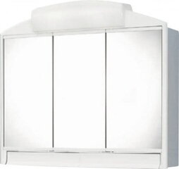 Vannitoakapp peegliga 59x51x16, 2x25W, RANO valge hind ja info | Vannitoa peeglid | kaup24.ee