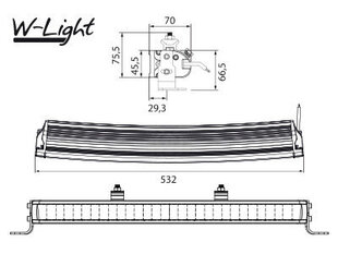 Kaugtuli W-Light Wave 500 105W 12-48V 105W Ref.45 8400lm hind ja info | Autotuled | kaup24.ee