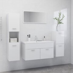 vidaXL vannitoamööblikomplekt, kõrgläikega valge, puitlaastplaat hind ja info | Vannitoa komplektid | kaup24.ee