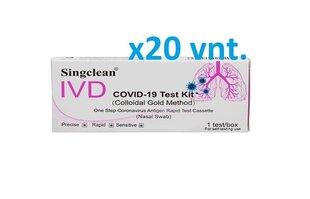 COVID-19 / SARS-CoV-2 antigeeni kiirtest (nasaalne) Singclean, 20 tk hind ja info | COVID-19 kiirtestid | kaup24.ee