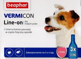 Parasiiditilgad koertele Beaphar Vermicon Dog S, <15 kg, 3x1.5 ml hind ja info | Toidulisandid ja parasiitide vastased tooted | kaup24.ee