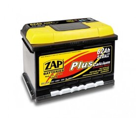 Aku ZAP Plus (+ -) 62Ah 520A hind ja info | Akud | kaup24.ee