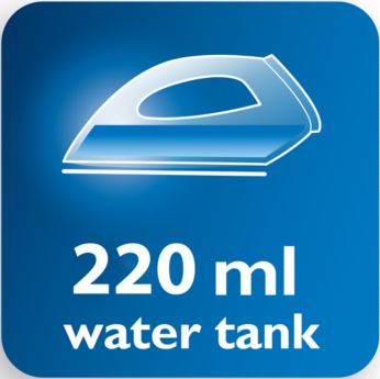 Didelė vandens talpykla (220 ml) ir patogus vandens pripylimas